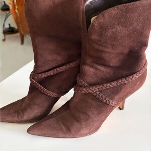 Jimmy Choo Rich Brown Suede Heeled Boots